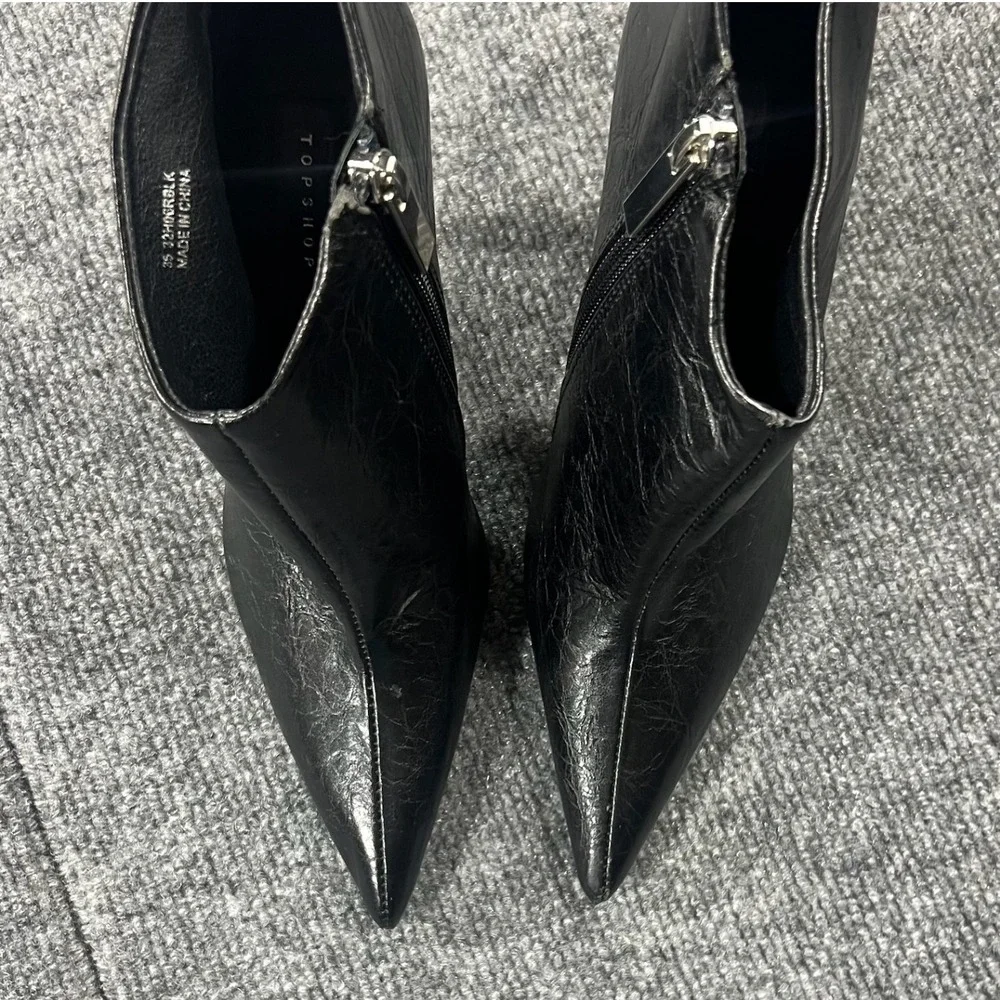 Topshop Harlow Women's Black Pointed Toe Ankle Boots EU 35 / US 4.5 Heel Booties